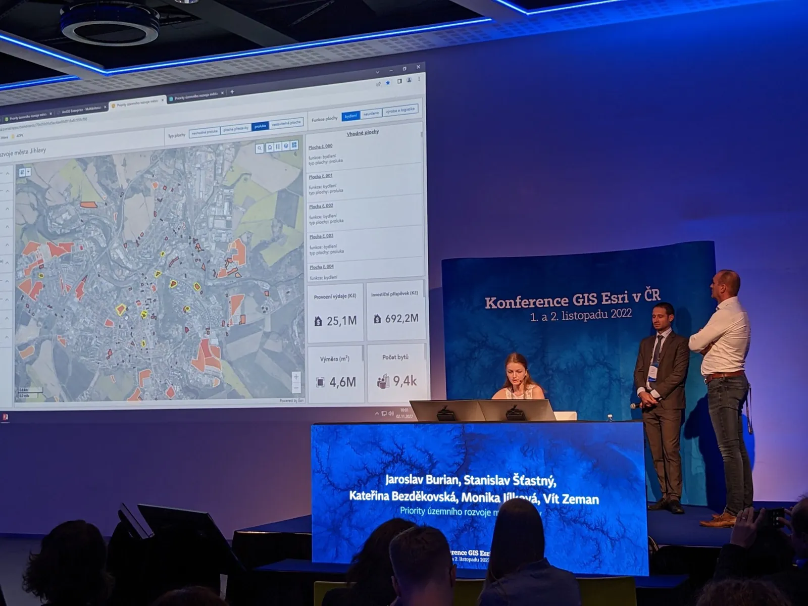 Přednáška o prioritách rozvoje Jihlavy na konferenci GIS Esri v ČR 2022